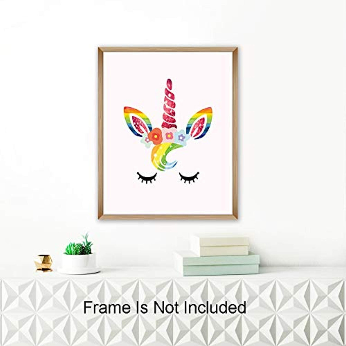 10X8Rainbow Art Painting Unicorn Gift Kids Room Decor,Canvas Painting Posters Prints Wall Pictures Kids Room Home Decor,No Frame Colorful Unicorn Art Print Set of 3