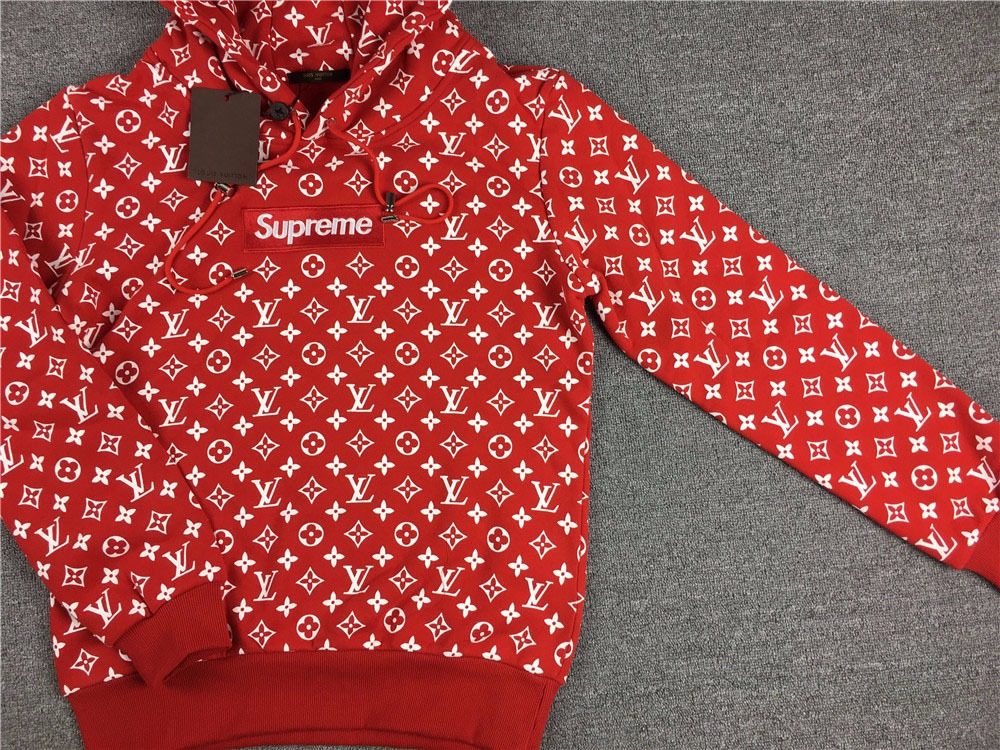 Supreme X Louis Vuitton Box Logo Hooded Sweatshirt Red