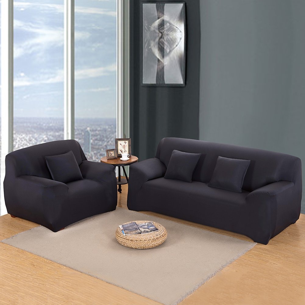 Hotniu Stretch Sofa Slipcover 1 Piece Polyester Spandex Fab Hotniu Stretch Sofa Slipcover 1 Piece Polyester Spandex Fab