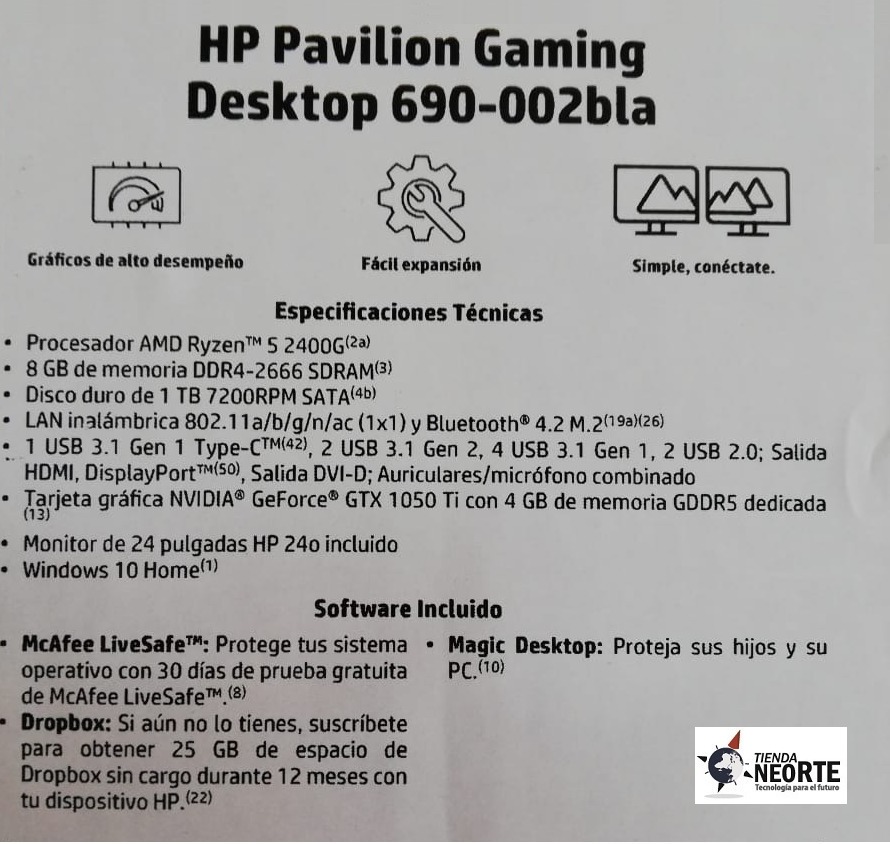 Hp Computador De Escritorio Hp 690 002bla Amd Ryzen 5 Tdckt 2 589 700 En Mercado Libre