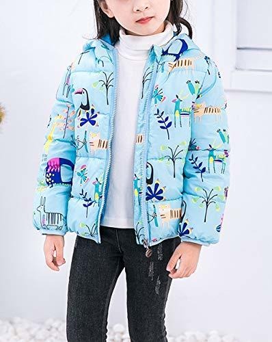 HROUEN Infant Girls Coat Lightweight Warm Cartoon Printed Baby Wear Winter Down Cotton Outfits Jacket Clothes