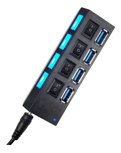 Hub Usb 3.0 Hi-speed 4 Portas Com Fonte 5 Gbps Hd Externo
