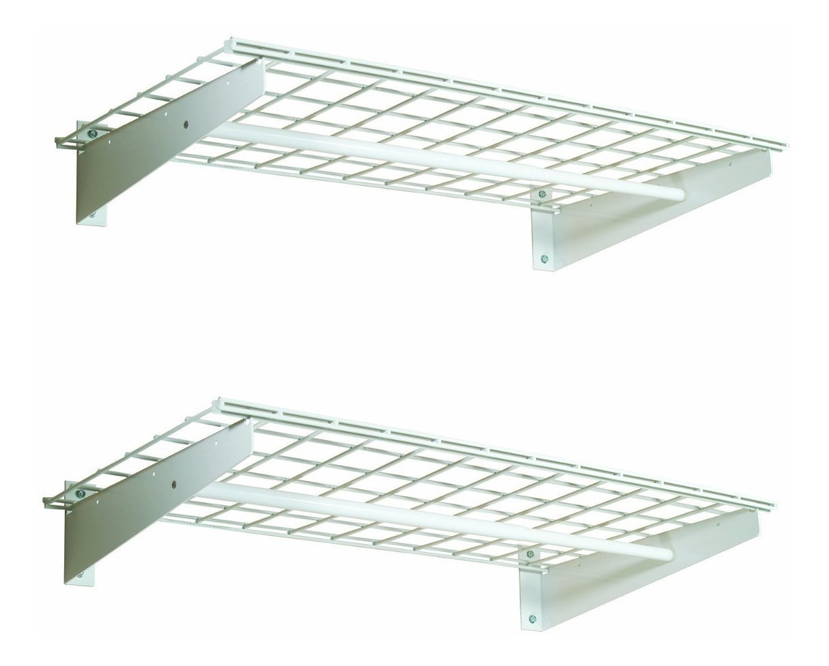 Hyloft 00777 36 By 18 Inch Wall Shelf With Hanging Rod 2 Pa