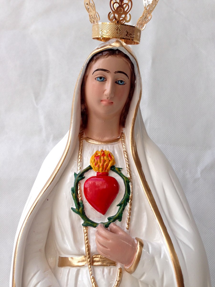 Imagem De Nossa Senhora De Fátima Em Gesso 56cm R 198 