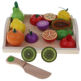 Imán Frutas Verduras Corte Madera Alimentos Juego De Yfgyb76