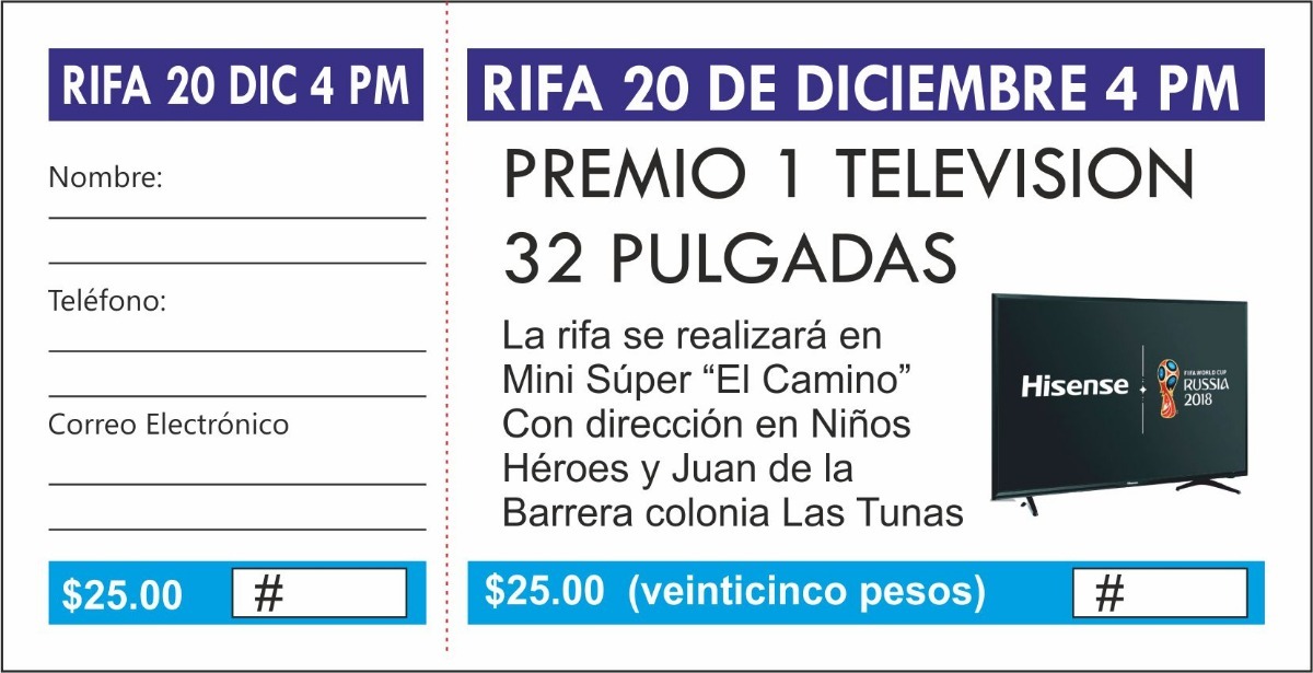 Formato de rifa para editar en word Formato de rifa para editar en word