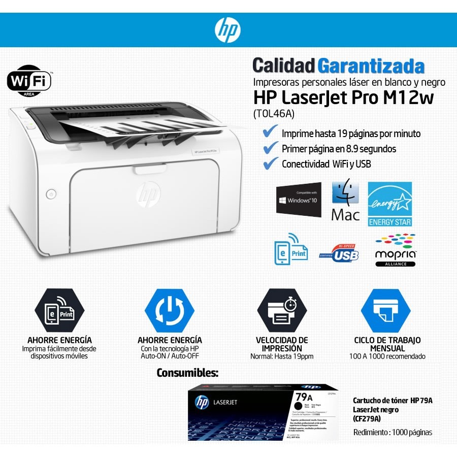 Impresora Hp Laserjet Pro M12w - S/ 320,00 en Mercado Libre