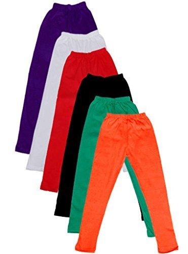 -Multiple Colors-1-3 Years Pack of 5 Indistar Little Girls Cotton Full Ankle Length Solid Leggings