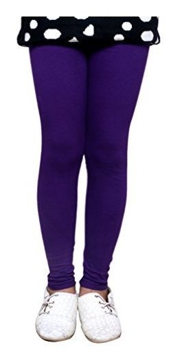 Indistar Little Girls Cotton Full Ankle Length Solid Leggings Pack of 6 -Multiple Colors-4-5 Years