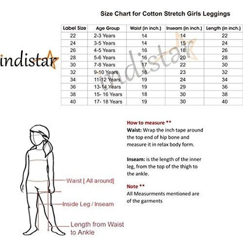 Indistar Big Girls Cotton Full Ankle Length Solid Leggings -Multiple Colors-17-18 Years Pack of 9