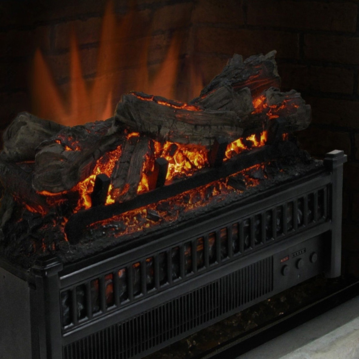 Inserto De Chimenea Eléctrico Troncos Leñas Leds Calentador - $ 6,990.