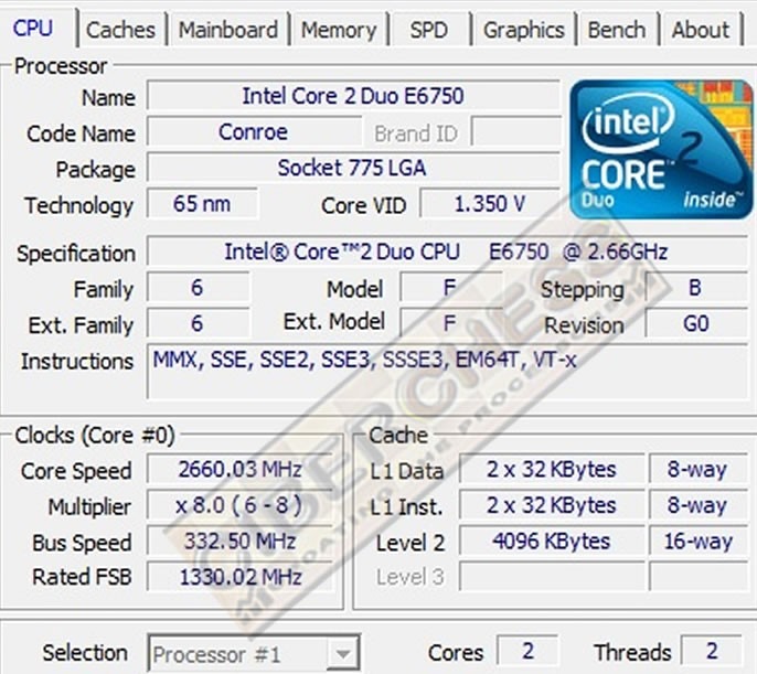 Intel Core 2 Duo 2.66g/4mb/1333fsb/775 Procesador E6750 - $ 115.89 en ...