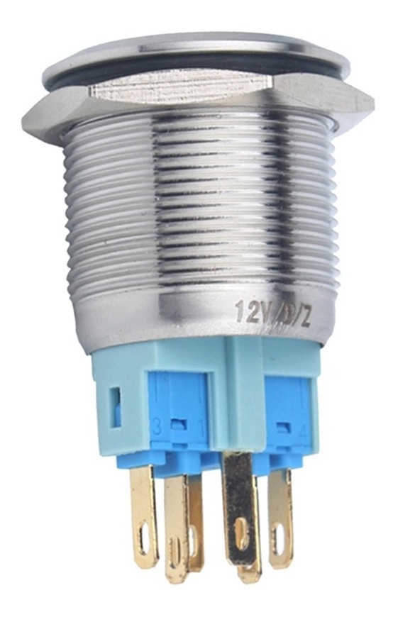 Green 22mm 12V LED a prueba de agua con auto bloqueo de interruptor de bot/ón