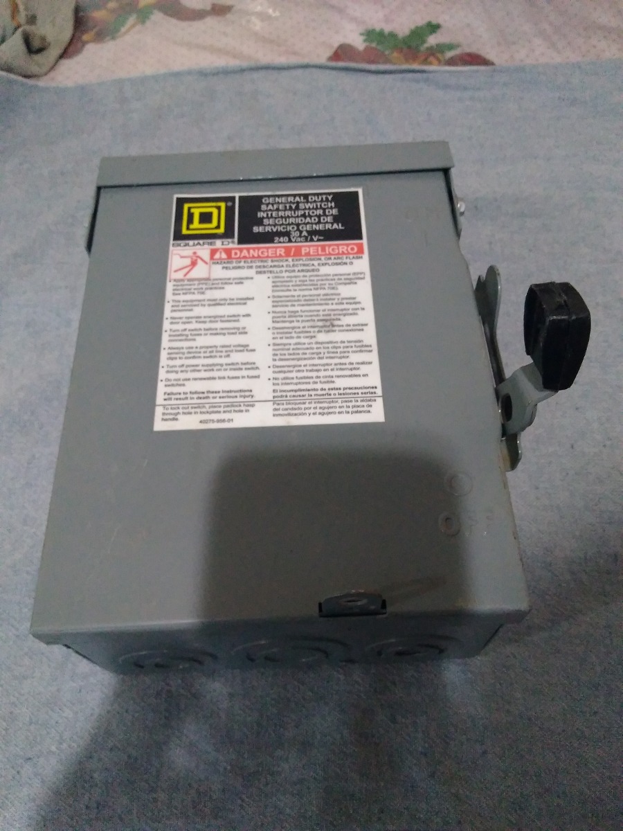 Interruptor De Cuchillas 2x30 Interruptor De Cuchillas Square D, 2 X 30 - $ 330.00 en Mercado Libre