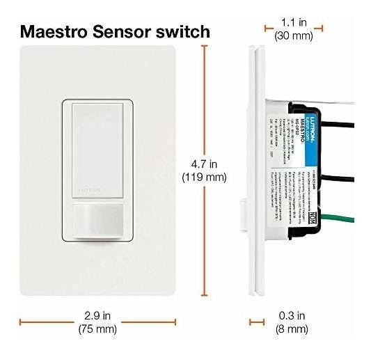 3 Pack Lutron MS-OPS5M-WH Maestro Sensor Switch 5A Single-Pole//Multi Location