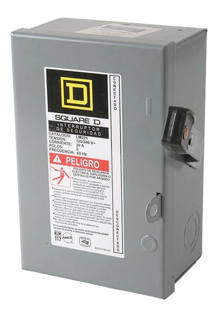 Interruptor De Cuchillas 2x30 Interruptor Square D 2x30 - $ 638.00 en Mercado Libre