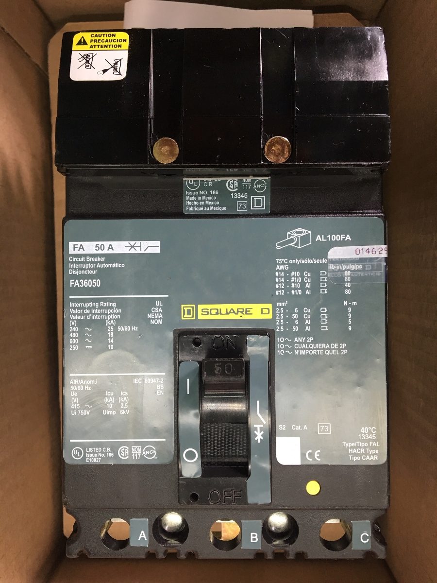 Details About Square D Iline Circuit Breaker 50a Fa 36050