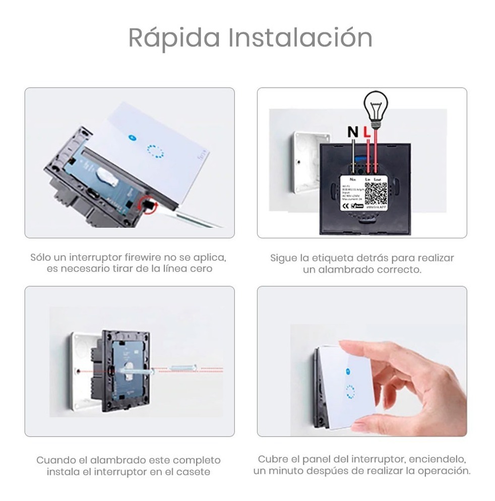 Interruptor Touch De Pared Sonoff De 3 Apagadores T1 Us 3c