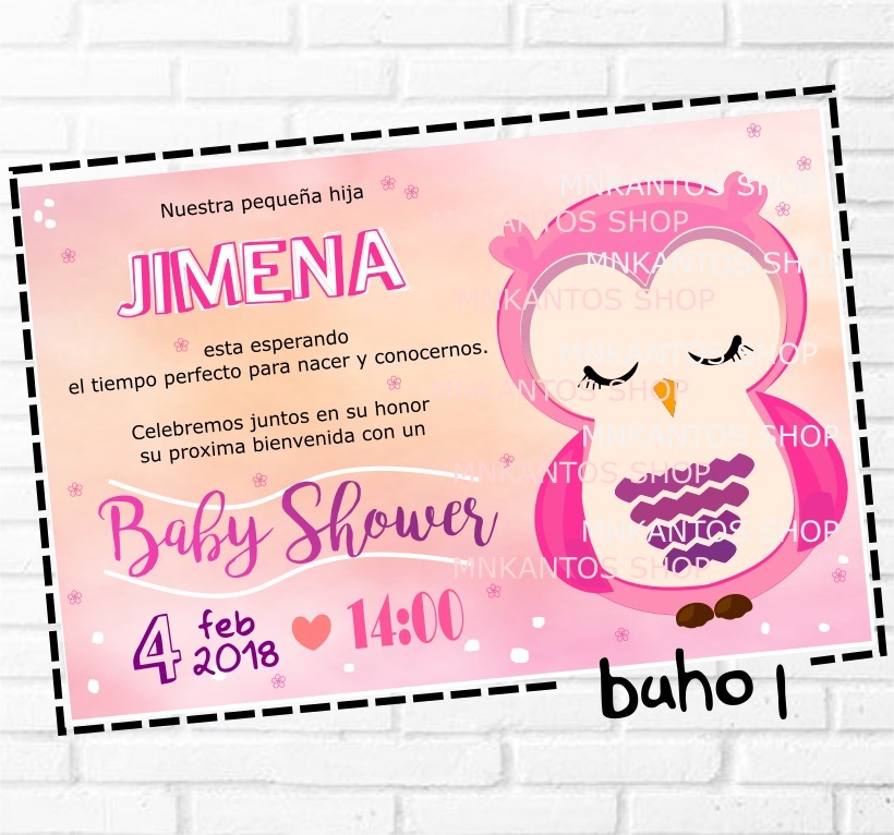 Invitacion Baby Shower Buho Kit Imprime Tu Mismo - $ 100 