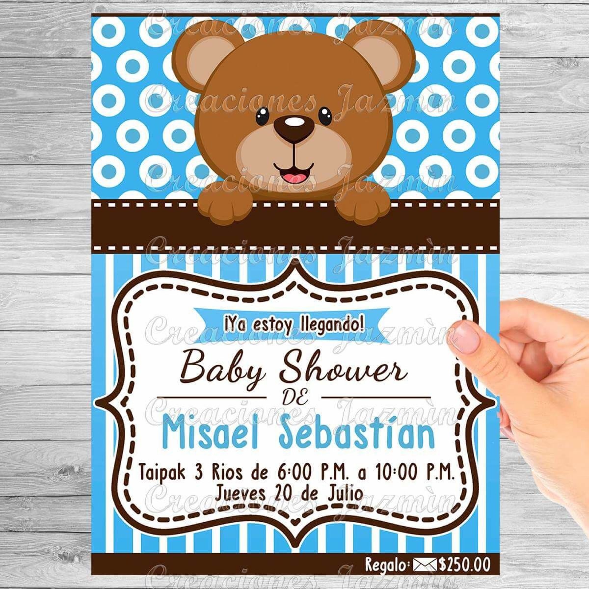 Invitación Digital Baby Shower Osito 5900 En Mercado Libre