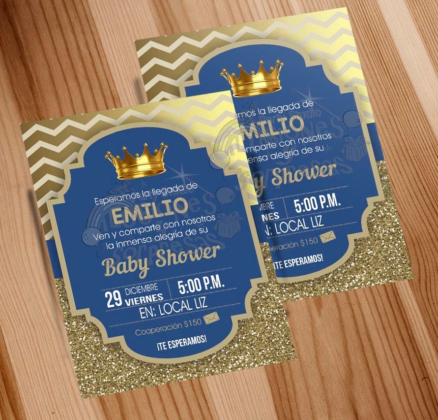 Invitación Imprimble Baby Shower Principe - $ 100.00 en 