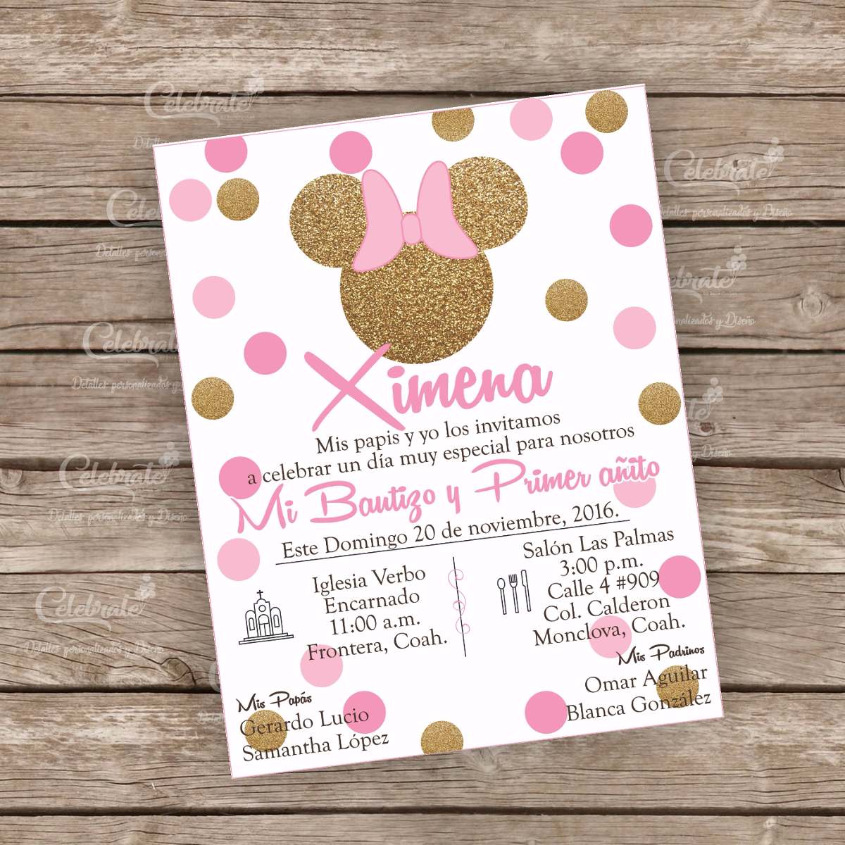 Invitacion Bautizo Babyshower Minnie Mouse Imprimible 13000 En Invitacion Bautizo Babyshower Minnie Mouse Imprimible 13000 En