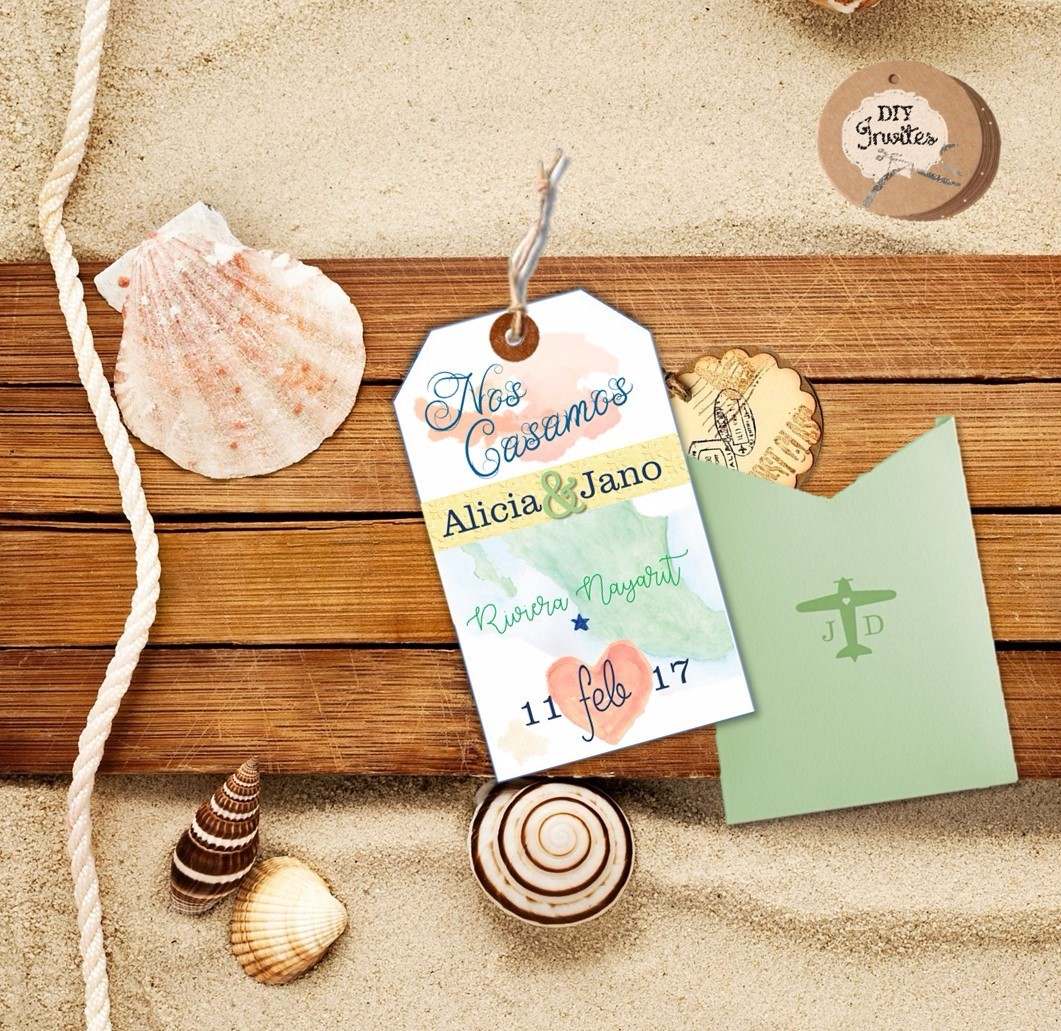 invitación boda tag de