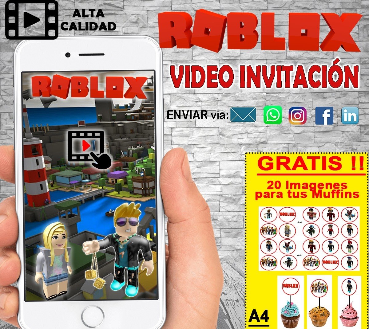 Invitacion De Cumpleanos Roblox En Video Profesional 550 00 En Mercado Libre - video invitacion de cumpleaños roblox