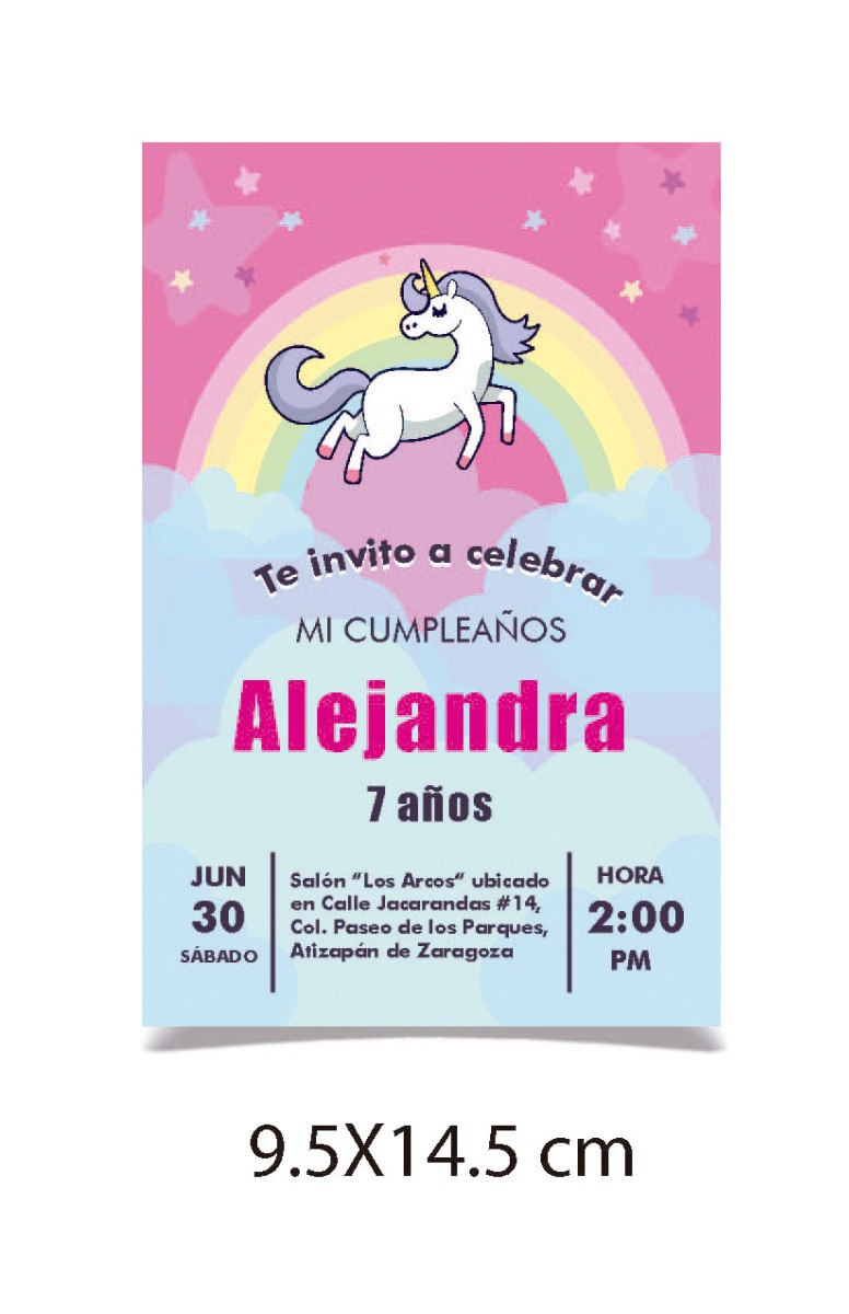 Invitacion De Unicornio Para Cumpleaños O Bautizo - $ 115 