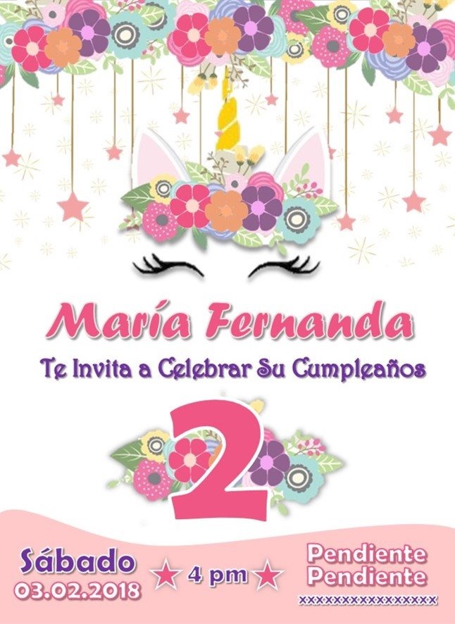 invitacion digital unicornio bs 2 500 00 en mercado libre tarjeta de invitacion gratis