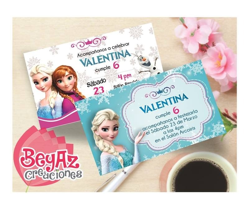 invitación frozen para imprimir 55 00 en mercado libre