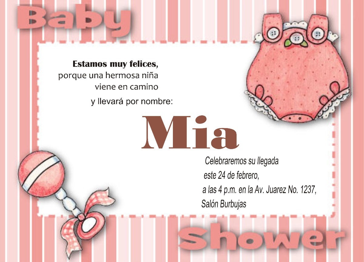 Barullo globos Invitaciones De Baby Shower Para Niña Hechas A Mano