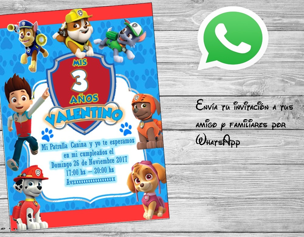 Invitacion Tarjetas De Cumpleaos De Paw Patrol Para Invitacion Tarjetas De Cumpleaos De Paw Patrol Para