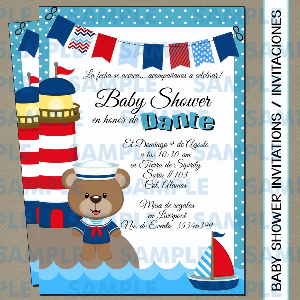 Invitaciones Baby Shower Marinero Invitaciones Baby Shower Marinero