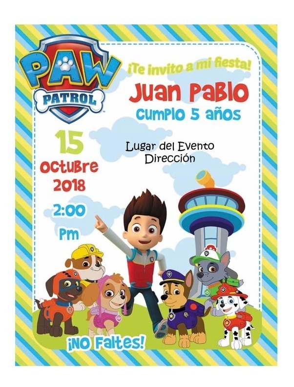 Invitacion Digital Paw Patrol Mercadolibre Com Mx Invitacion Digital Paw Patrol Mercadolibre Com Mx