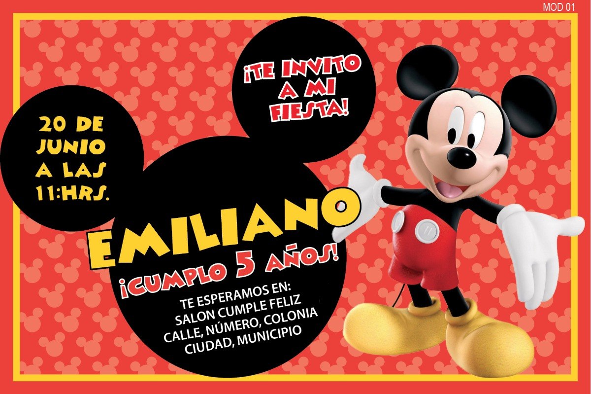 Invitacionesdemickey Mouse Plantillas Para