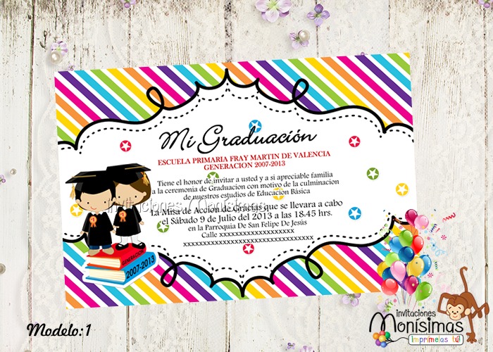 Invitaciones Para Graduación---imprimelas Tu---maa - $ 75 