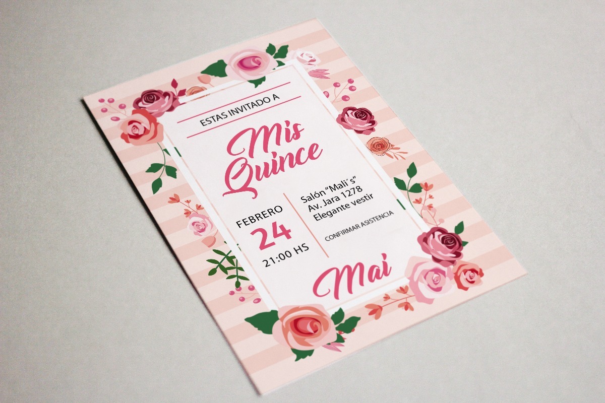 invitaciones para quince años 8 00 en mercado libre