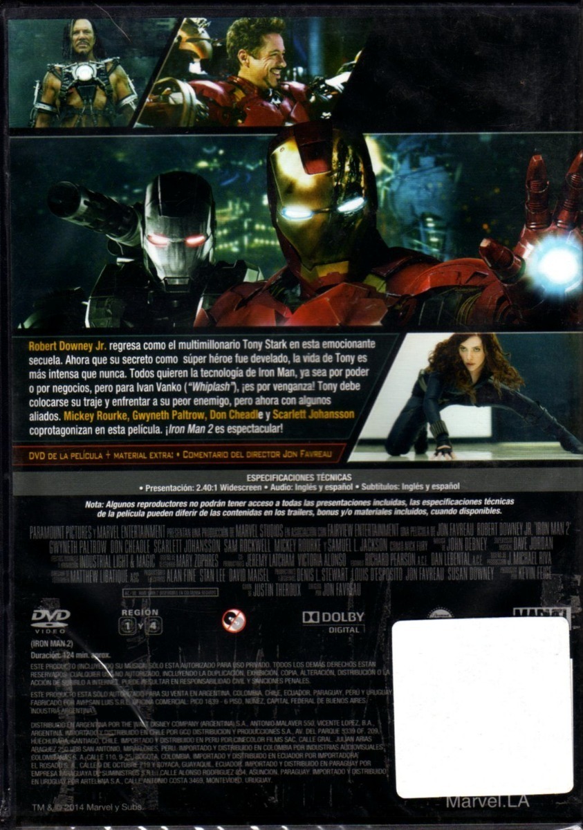 Iron Man 2 Marvel Dvd Original Nuevo Sellado
