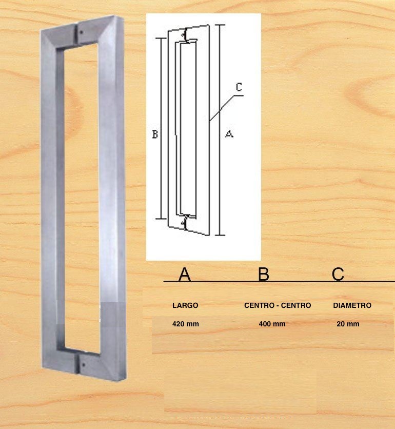 Jaladera cuadrada para puerta vidrio madera cristal mazcomer ...