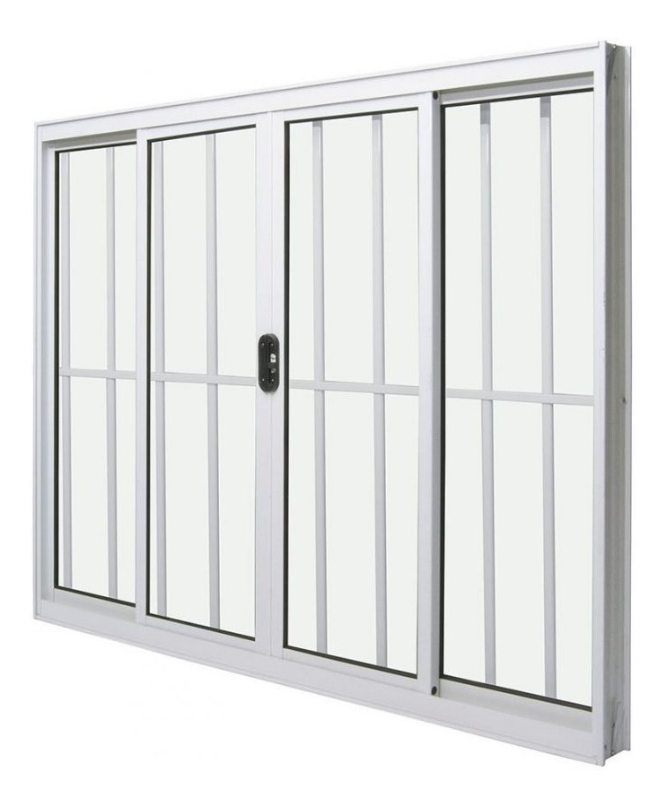 Janela Alum nio Branco 4 Folhas 1 20 X 1 50 Com Grade R 645 00 Em janela-de-correr-alum-nio-4-folhas-sem-bandeira-projetante-aluminium