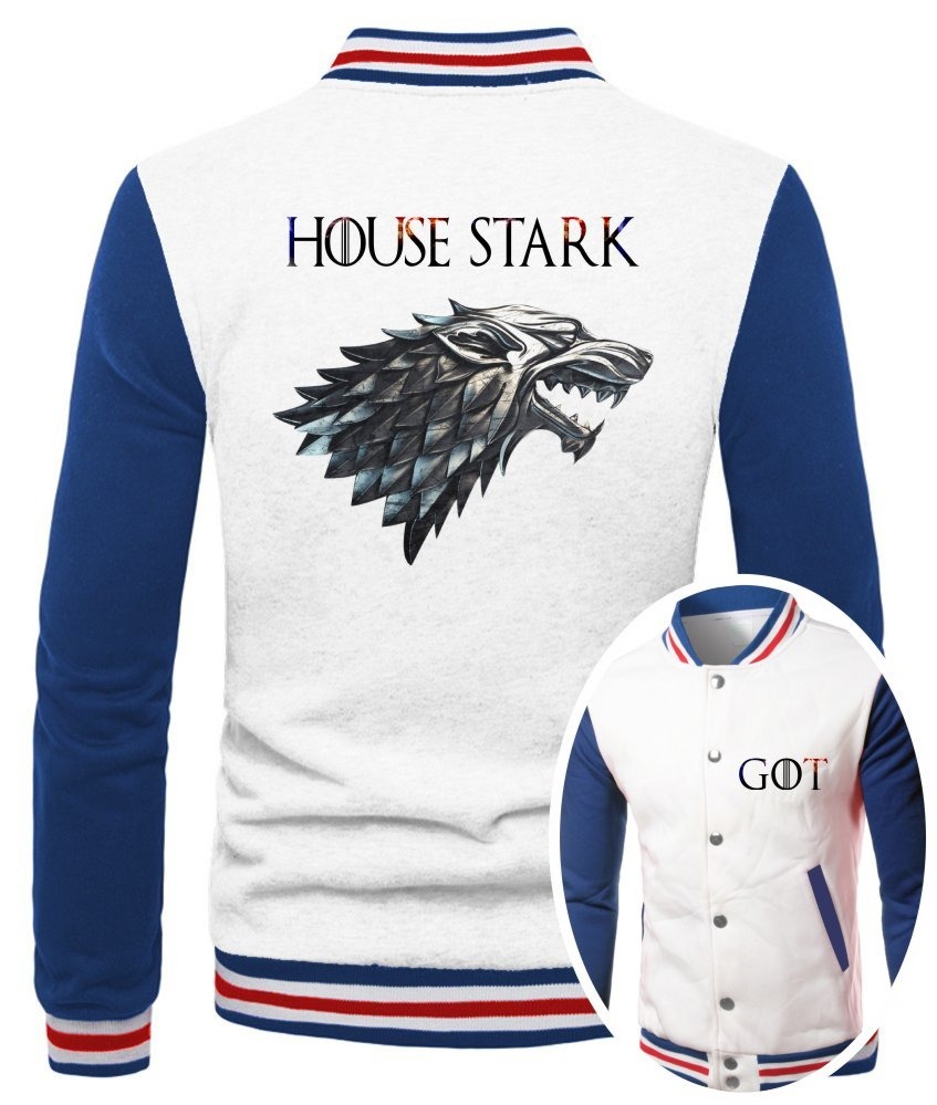 Jaqueta College Mas Branca Got House Stark Blusa De Frio - R$ 139,90 em Mercado Livre