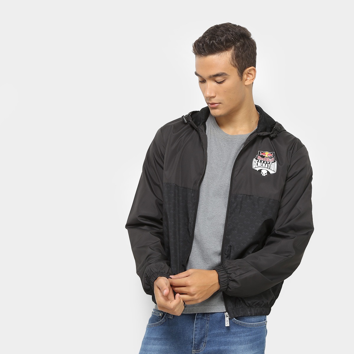 Jaqueta Corta Vento Red Bull Skate Caveiras (original) - R$ 198,80 em Mercado Livre