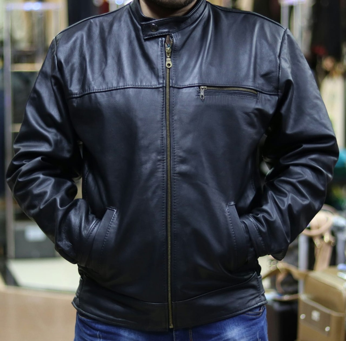 jaqueta de couro preta mercado livre