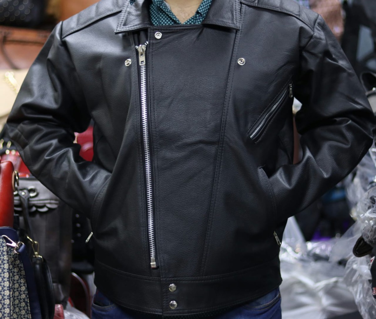 jaqueta de couro legitimo masculina