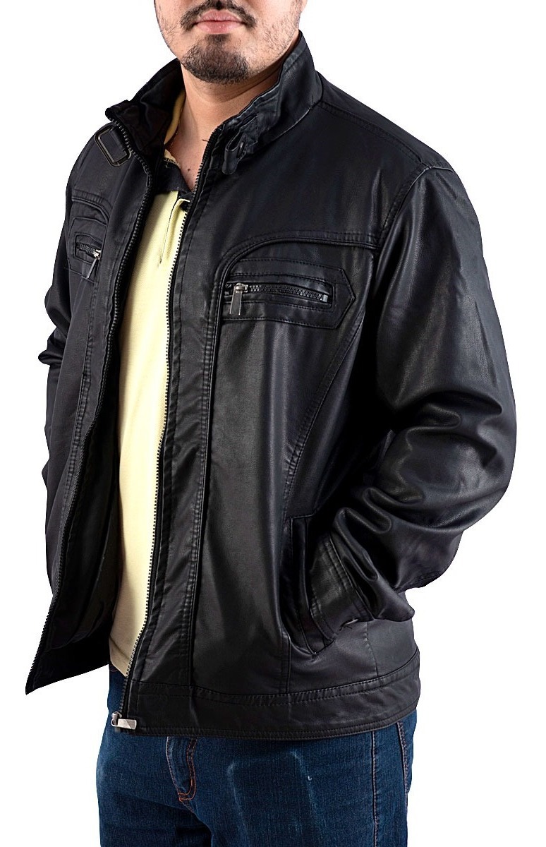 comprar jaqueta de couro masculina motoqueiro