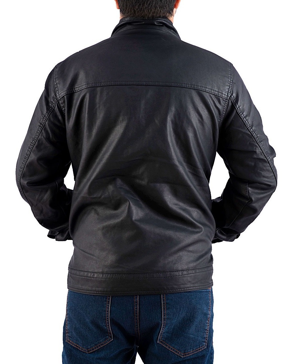 jaqueta couro masculina slim
