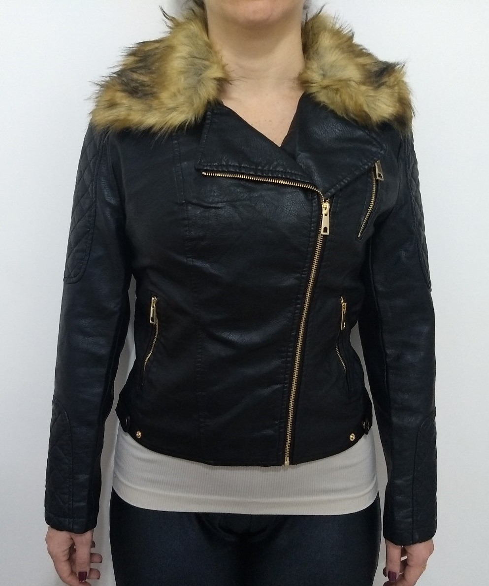 casaco de couro feminino mercado livre