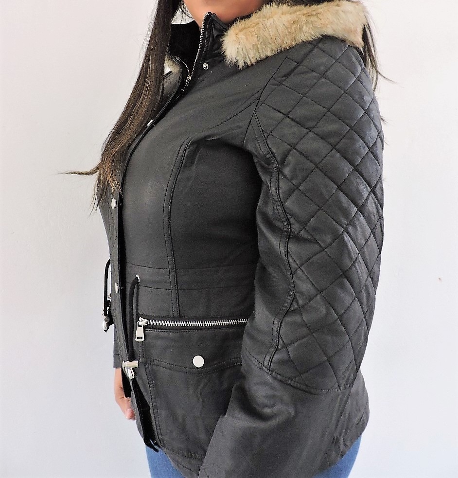 jaqueta de couro feminina mercado livre