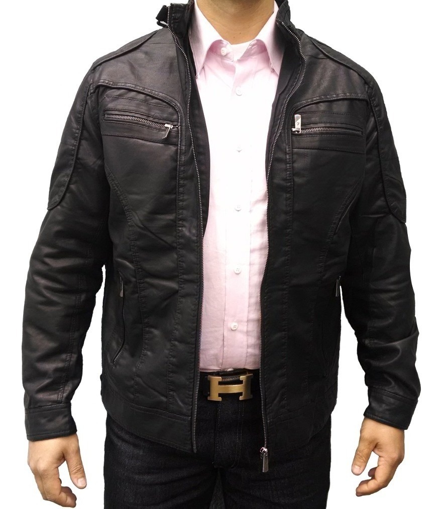 jaqueta de couro masculina importada